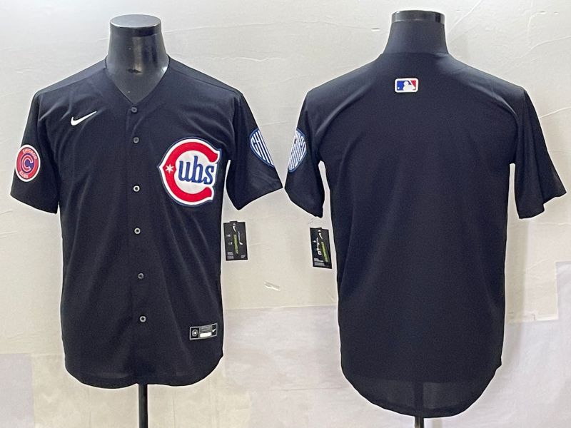 Men 2025 Chicago Cubs Blank Black Fashion Retro Nike MLB Jersey style 2